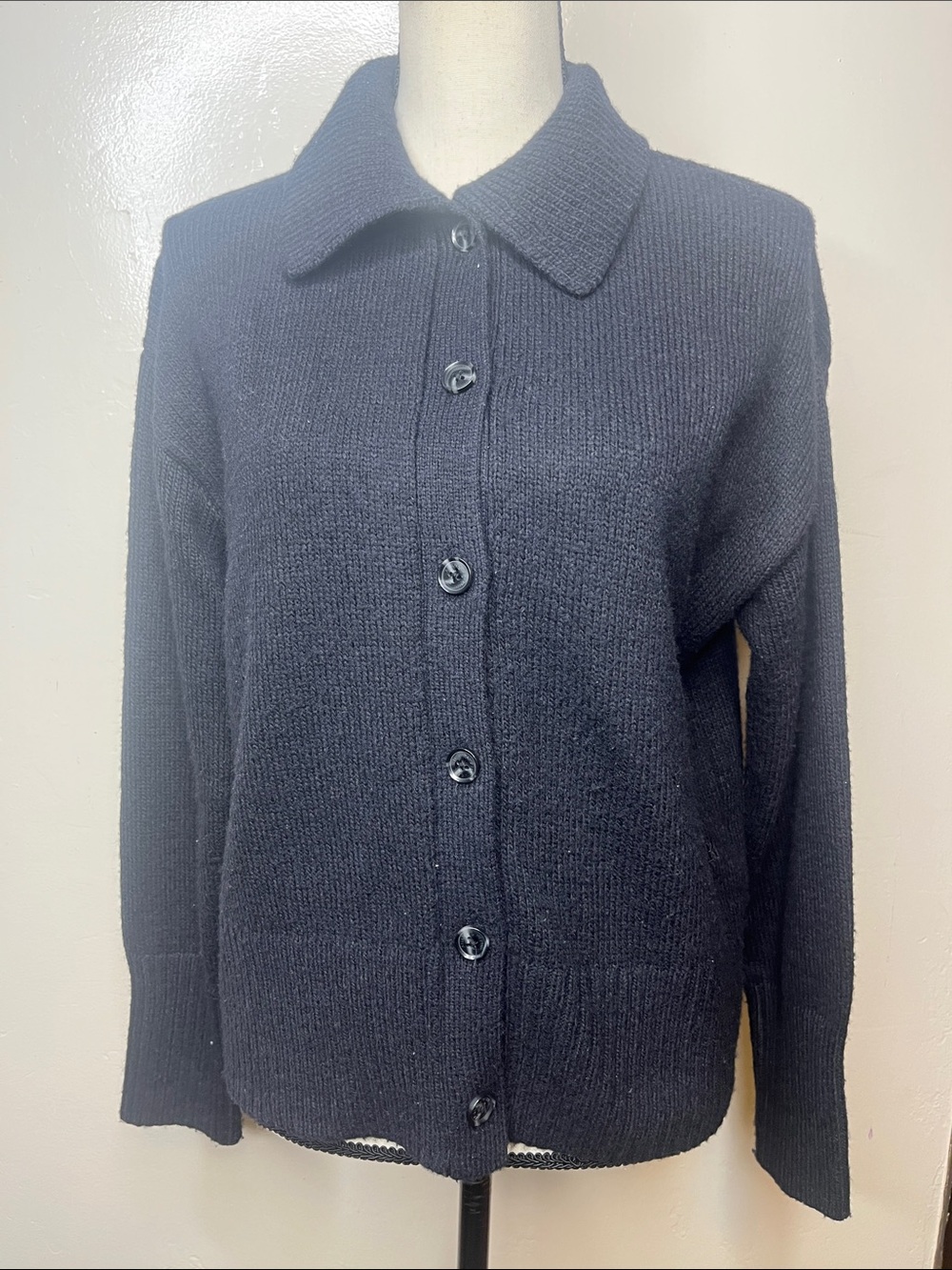 Banana republic black cardigan Classic Black Button-Up Women's Sweater